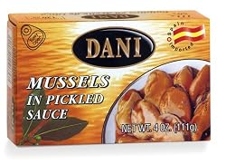 DANI Mussels in Pickled Sauce 13/18, 4-Ounce Easy Open Cans (Pack of 6)