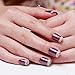 False Nails Bling Art French Fake Purple 4 Joy Squoval 24 Acrylic Medium Tips