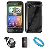 Black Metallic Cosmo Wave Design Protective Snap-On Case Cover for HTC Droi ....