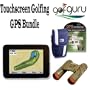 GPS Golf Guru 4 Touchscreen Golfing GPS Unit Plus Humvee 10X25 Compact Binocular Camo and Screen Protectors with case
