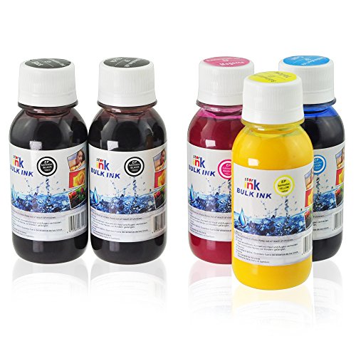 Starink Anti-UV Sublimation Ink for Epson Workforce 30 310 315 1100 Stylus C120 C68 C88 1400 XP420 Printer Heat Transfer Printing, Refillable Cartridge and CISS (2 BK 1 C 1 M 1 Y, 5 Bottles, Non-OEM)