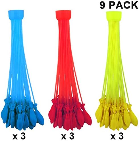 MagicKIDS Magic Water Balloons Refill Kit- BEST Gift for Boys &amp; Girls Outdoor Sports Like Picnics, Pool Parties etc. (Red 3bunches+Blue 3bunches+Yellow 3bunches)