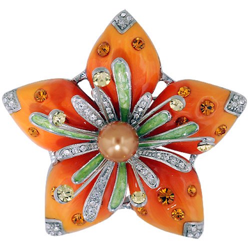 Childrens Toyshop  Jewelry : Champagne Acrylic Pearl Flower Pin Brooch