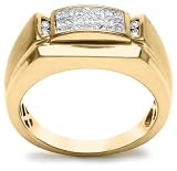 10k Yellow Gold Men's Diamond Cluster Ring (1/2 cttw), Size 10.5