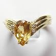 14K Yellow Gold Yellow Topaz and Diamond Ring