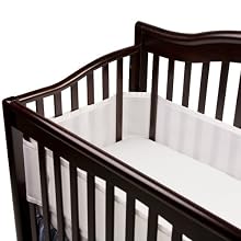 BreathableBaby Breathable Safer Bumper, Fits All Cribs, White