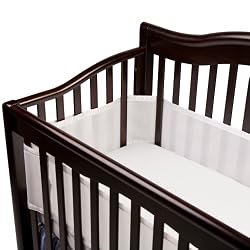 BreathableBaby Breathable Safer Bumper, Fits All Cribs, White