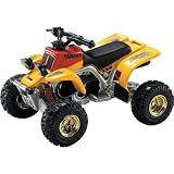 New Ray Yamaha YFZ350 Banshee Replica ATV Toy w/ Free B&F Heart Sticker Bundle - Yellow/Red / 1:32 Scale