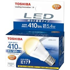 TOSHIBA E-CORE LED電球 ミニクリプトン形5.4W 「明るさ重視タイプ」 電球色相当 LDA5L-E17