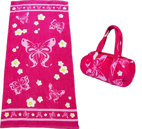 Capelli New York Strandset Tuch/Tasche, pink combo