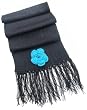 Handmade Lightweight Fashion Scarf - Classic Black (Hand-crocheted Border)