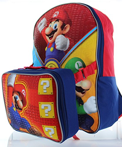 Nintendo Little Boys' Super Mario Backpack with Lunch Box