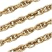 Antiqued 22K Gold Plated 4mm Thick Twisted Rope Chain Bulk By The Foot