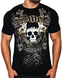 SMET by Christian Audigier Ed Hardy Mens Short Sleeve Graphic Tattoo Shirt Tee Top