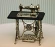 Miniature Vintage Look Sewing Machine with Moving Needle