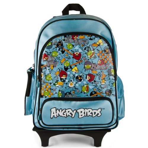Angry Birds Rolling Backpack with Shoulder Straps + SumacLife TM Wristband