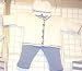 Knitted on Hand Knitting Machine Infant Boys Outfit Sweater Cardigan Hat Set White Co...