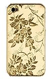 Gold Flowers Case for Apple iPhone 4 (Fits AT&T & Verizon Models)