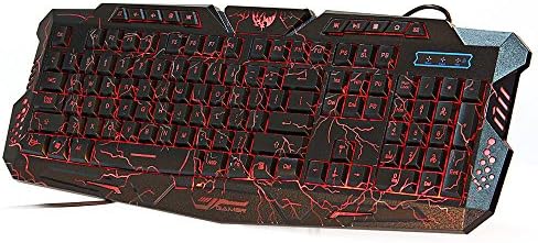 M-200 Pro Gaming Keyboard 3 Backlight Modes USB Powered Full N-Key Rollover for Desktop Laptop (BLACK)