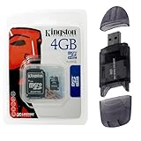 Kingston 4GB microSD MicroSDHC Class 4 Memory Card with SD Adapter and Malc ....