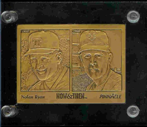 1994 Highland Mint LIMITED EDITION Mint Card MLB Baseball Collectible Bronze: Nolan Ryan - Texas Rangers - New York Mets - 1993 Pinnacle NOW & THEN