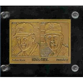 1994 Highland Mint "LIMITED EDITION" Mint Card MLB Baseball Collectible Bronze: Nolan Ryan - Texas Rangers - New York Mets - 1993 Pinnacle NOW & THEN