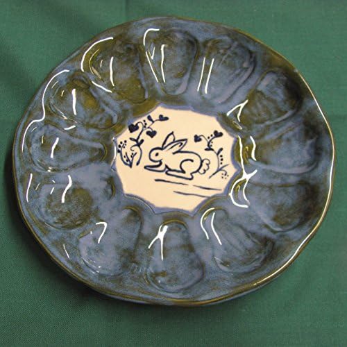 Deviled Egg Platter Ceramic Pottery Handmade Egg Plate Tableware Serving Dish