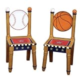 Set of 2 Kid's Chairs Playoffs Collection in Walnut Finish