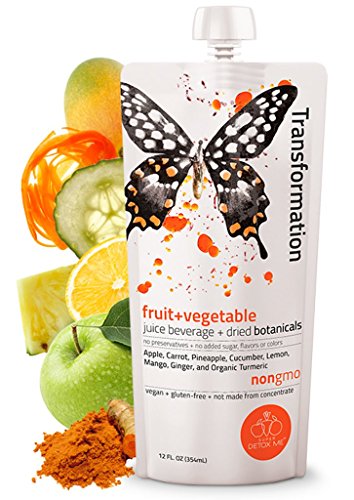 SuperDetoxMe TRANSFORMATION Cleanse Juice - With Organic Turmeric and Ginger, 12 ounce (Pack of 10)