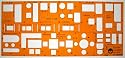 Metric 1:50 Scale Architect Design Drawing Template Stencil - Kitchen Furniture Layout Symbols for House Interior Planning