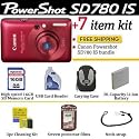 Canon Powershot SD780IS 12.1 Megapixels Digital Camera Red With Ultimate 16GB Powershot Accessory Package Includes 16GB Memory, Slim Case, Extra NB4L Battery + More