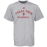 adidas Texas Tech Red Raiders Ash Baseball Practice T-shirt