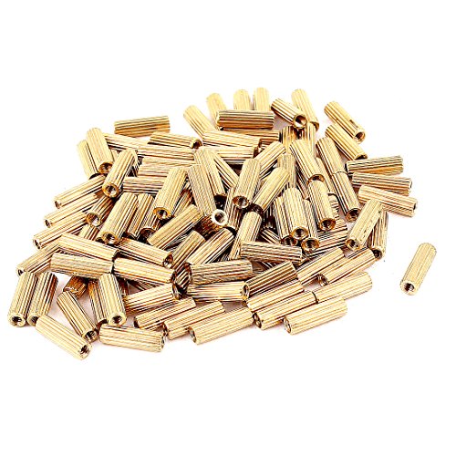 100pcs M2x10mm Female Knurling Brass Standoff Spacer Pillar for PCB