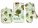 Kay Dee Designs Garden Veggies Towel Potholder and Oven Mitt Set