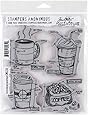 Stampers Anonymous Tim Holtz Cling Rubber Fresh Brewed Blueprint Stamp Set, 7 x 8.5"