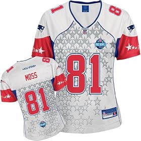 Reebok New England Patriots Randy Moss 2008 Pro Bowl Ladies AFC Replica Jersey