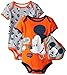 Disney Baby-Boys Mickey Mouse Bodysuit and Bib, Gray, 6-9 Months (Pack of 3)