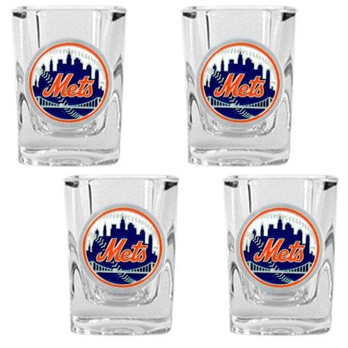 MLB New York Mets Four Piece Square Shot Glass Set