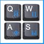 Russian Keyboard Stickers/Transparent Blue Permanent Imprint