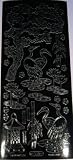 One sheet of peel off stickers for cardmaking and craft - black - oriental tree, lantern, bamboo, cranes