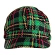 GREEN VIBRANT PLAID NEWSBOY WOOL BLEND CABBIE HAT GREEN VIBRANT PLAID NEWSBOY WOOL BLEND CABBIE HAT