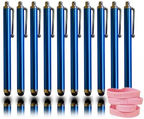 SouthShore Technologies (R)10 Pack Navy Blue Touch Screen Capacative Styluses with a bonus cancer support bracelet