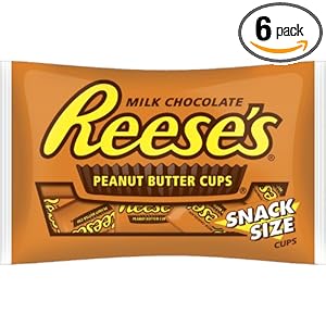 Reese's Peanut Butter Cups, Snack Size, 10.5-Ounce Packages (Pack of 6)