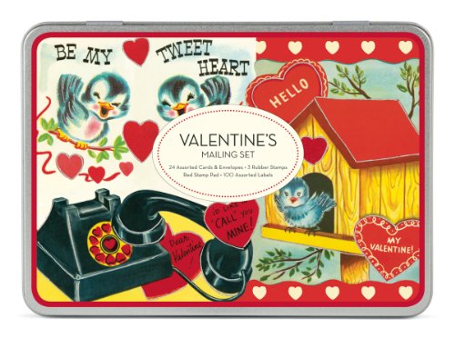 Cavallini ValenTine's Mailing Sets, 24 Assorted Cards with Envelopes