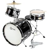 Drum Set Black Complete Junior Kid's Children's Size with Cymbal Stool Sticks - Sticks - Everything You Need to Start Playing