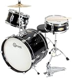 Drum Set Black Complete Junior Kid's Children's Size with Cymbal Stool Sticks - Sticks - Everything You Need to Start Playing