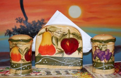 European Tuscan Fruit Grape Napkin Holder