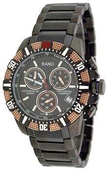 Bianci Professional Commando Series All Black IP Swiss Movement Military Style Chrongraph Watch Model 1876M3