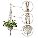 Antner Plant Hanger 4 Legs 35.5 Inches Macrame Jute Upgrade Version Hanging Planter for Indoor Outdoor and Square Pots,No Hoop