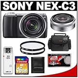 Sony Alpha NEX-C3 Digital Camera Body & E 18-55mm OSS Lens (Black) with E 1 ....